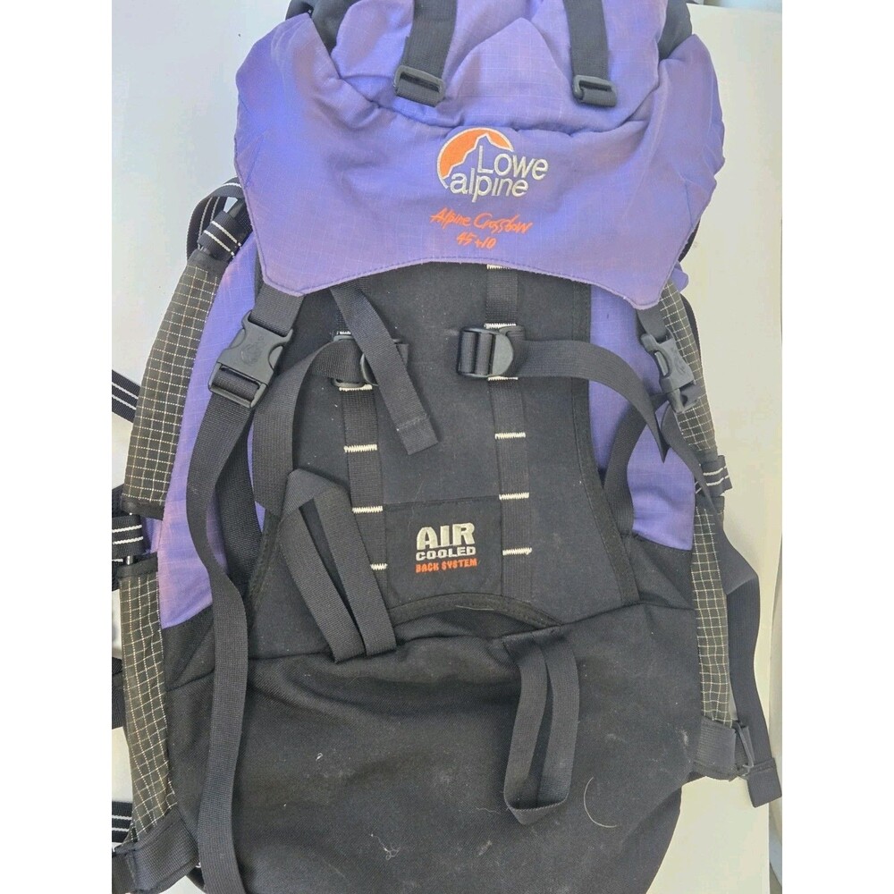 Lowe Alpine Crossbow 45+10 Hiking Backpack Purple  Air Cooled Back
